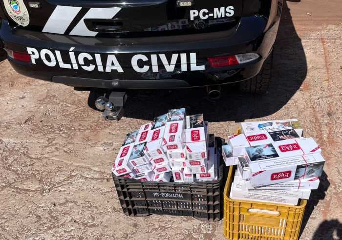 Operação em conjunto apreende suínos e caixas de cigarros contrabandeados, em Paraíso das Águas